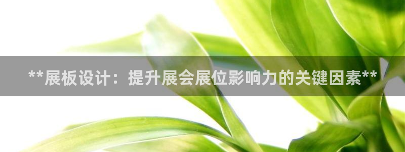 果博注册充值多少钱：**展板设计：提升展会展位影响力的关键因素**